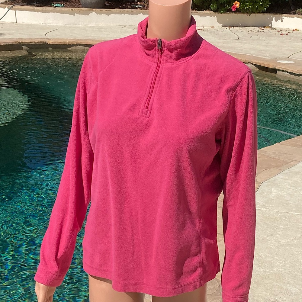 Columbia Quarter Zip Micro Fleece Sweater Bright Pink - Picture 3 of 10